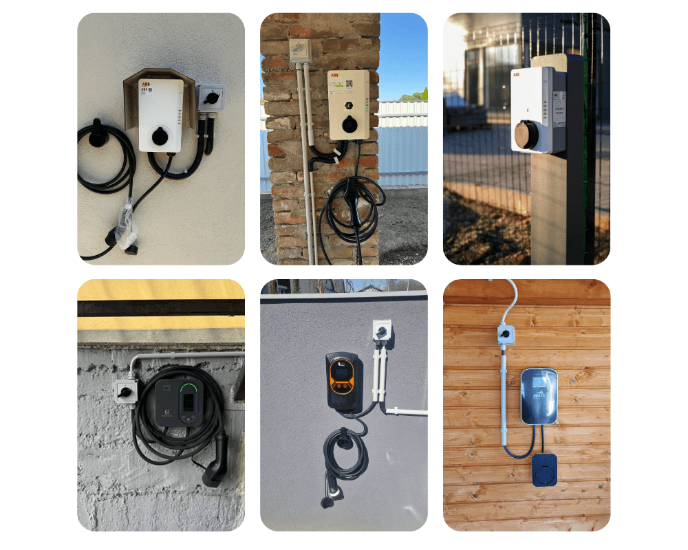 Családi házban telepített elektromos autó töltők