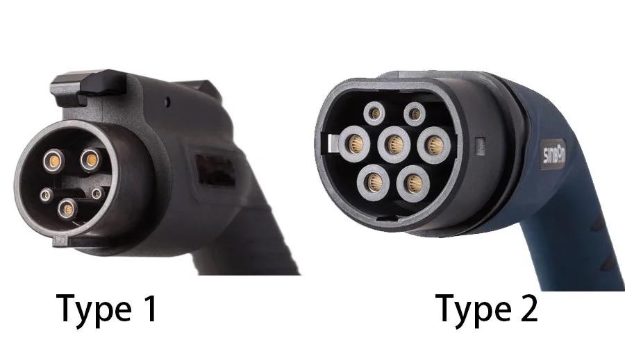 Type 1 és Type 2 töltő típusok 