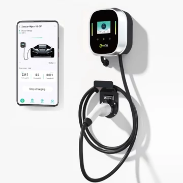 Zencar állítható (6-16A) fali töltő 11 kW (3x16A) 7 méteres Type2 kábellel (Wifi, Bluetooth, applikáció, RFID)