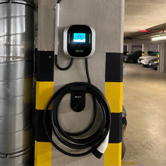 Zencar állítható (6-32A) fali töltő 7,4 kW (1x32A) 5 méteres Type2